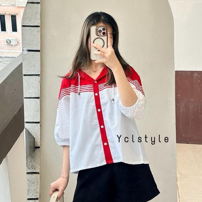 CABA HOODIE TOP - Atasan hoodie fashion wanita katun import Kemeja hoodie korea style Atasan