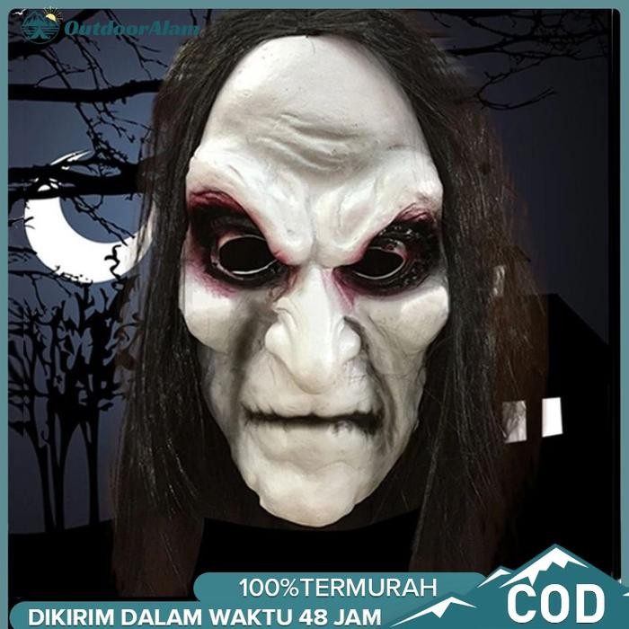 Topeng Nenek Sihir Zombie With Halloween Rumah Hantu Prank Party Topeng Seram Nenek Sihir Valak