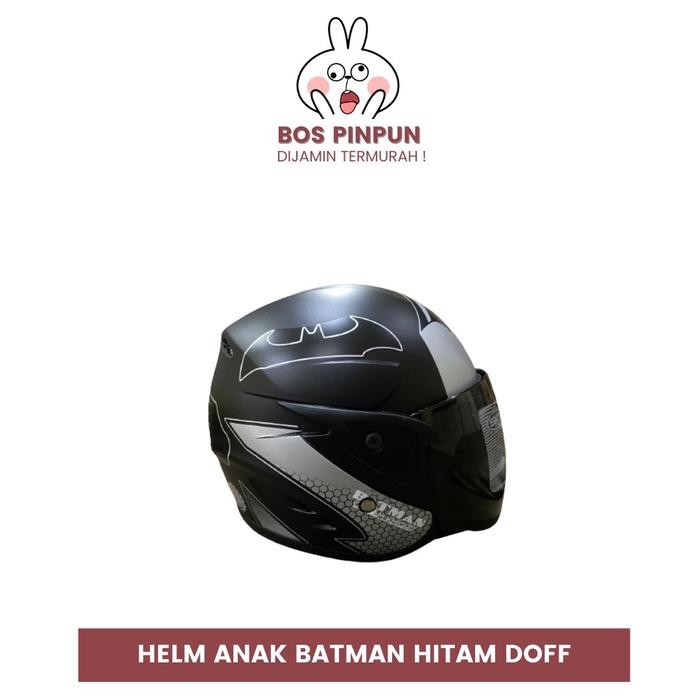 Helm Anak Batman Hitam Doff SNI Termurah Terlaris