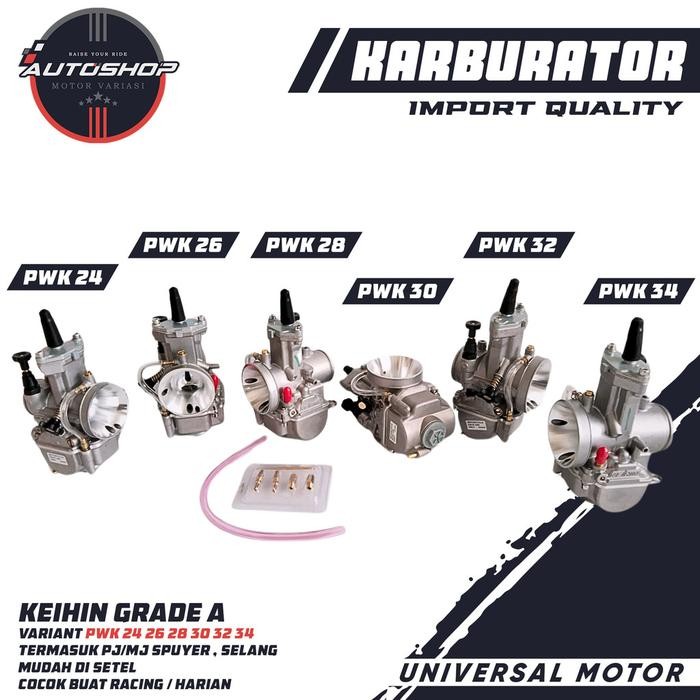 Karburator PWK 24 26 28 Carburator Karbu Carbu PWK 30 32 34 Termasuk Spuyer PJ/MJ dan Selang Bisa Di