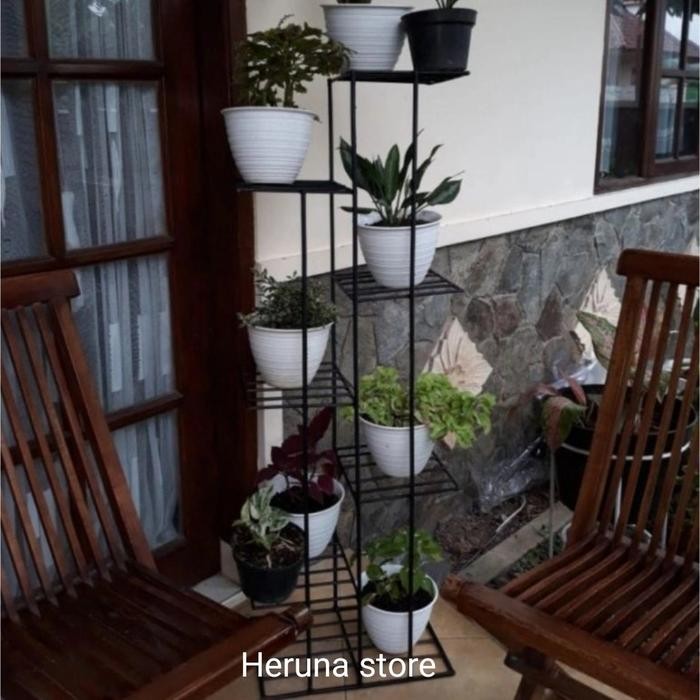 Standing Pot/Rak Pot Besi/Rak Tanaman Hias 7 Undak Tinggi 125Cm