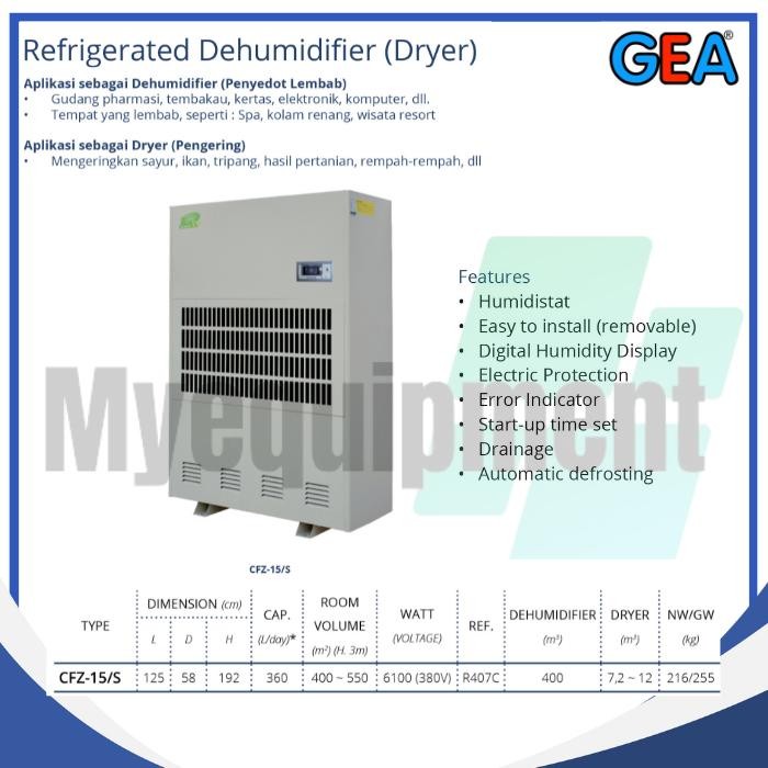 REFRIGERATED DEHUMIDIFIER DRYER GEA CFZ-15/S