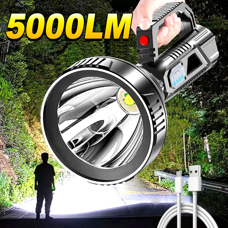 High Power LED Flashlight Super Powerful Handheld Searchlight USB Rechargeable Tactical Torch