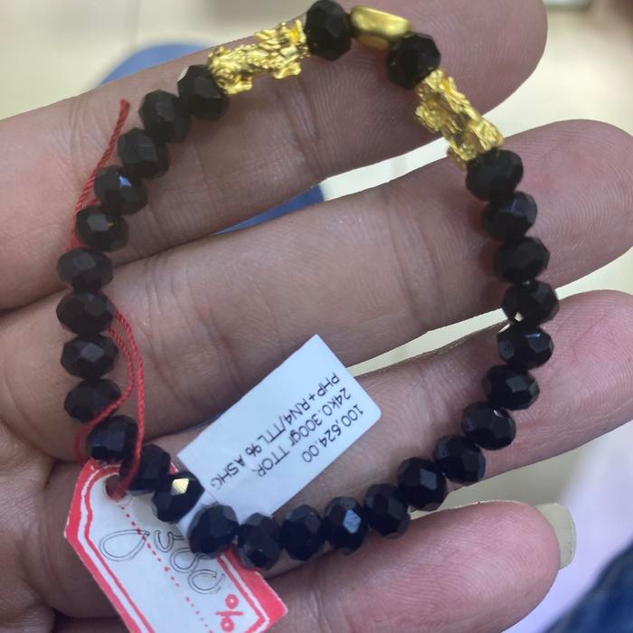 Gelang hitam naga emas pixu 999 24 karat best seller