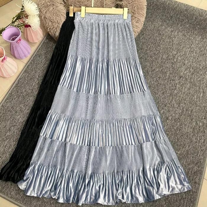 Rok SUSUN VELVET BELUDRU IMPORT Lidi Cabang premium / Rok susun beludru import