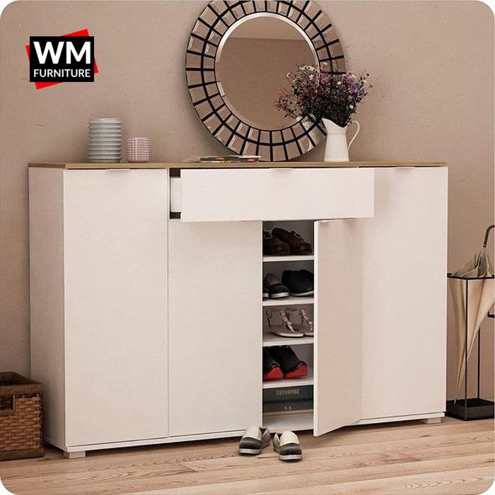 TERLARIS Rak Sepatu Minimalis Lemari Sepatu Kayu Kotak Sepatu Susun LA02 READY STOCK