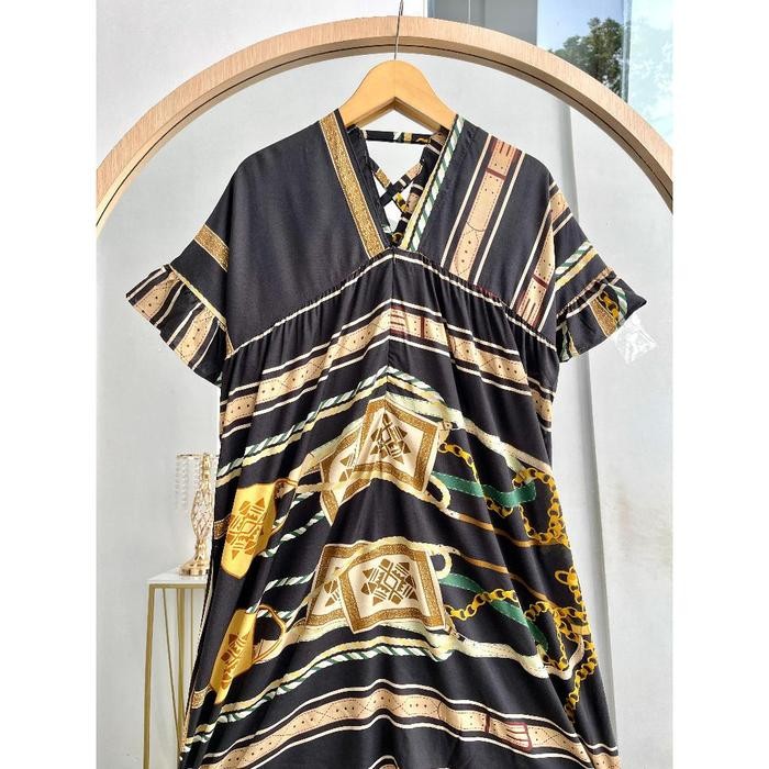 1fihz- Beautyhijab - Mola Daster Wanita Kekinian Midi Dress Remaja Cantik Rayon Motif Baju