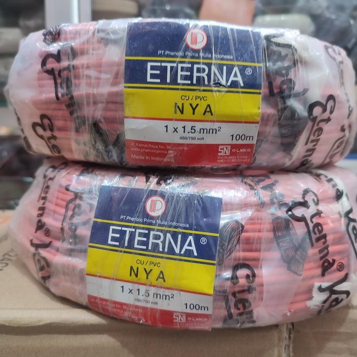 Kabel Eterna Nya 1X1.5 Mm 100 Meter/Kabel Tunggal Eterna 1X1.5Mm 100 M