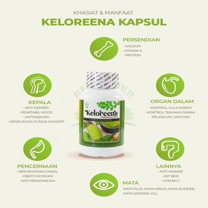 OBAT ANTIDEPRESAN ALAMI, PENGHILANG DEPRESI CEMAS KELOREENA 50 KAPSUL