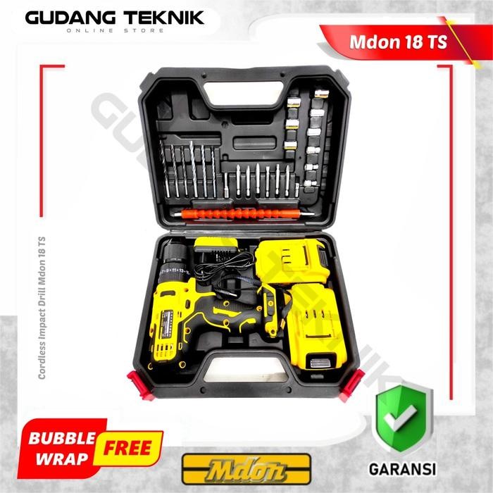 Cordless Impact Drill Mdon 18Ts - Mesin Bor Baterai Bor Beton Mdon 18V