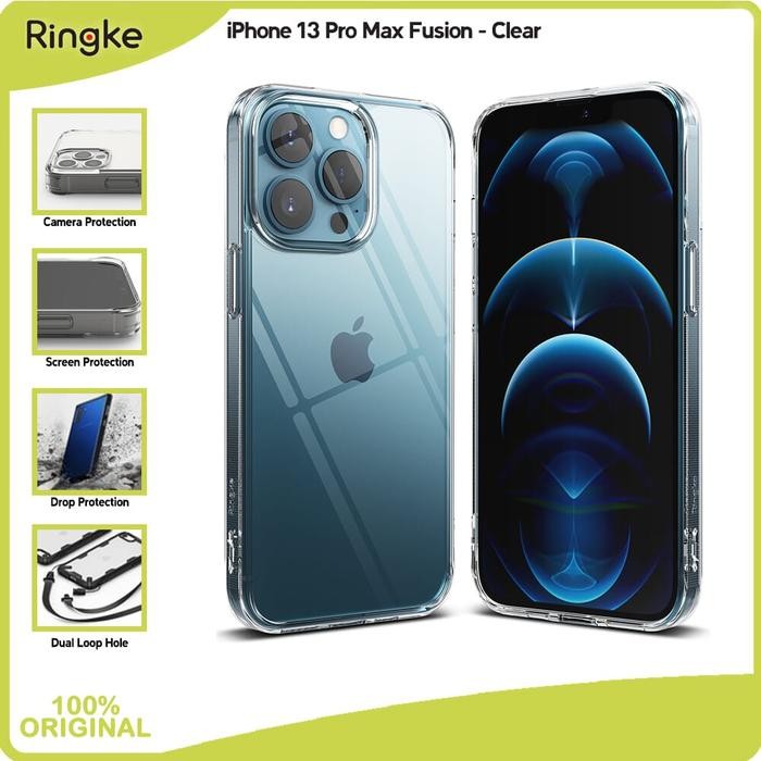 RINGKE CASING COMPATIBLE FOR IPHONE 13 PRO MAX FUSION CLEAR BENING CASE NO YELLOWING TIPIS SOFTCASE