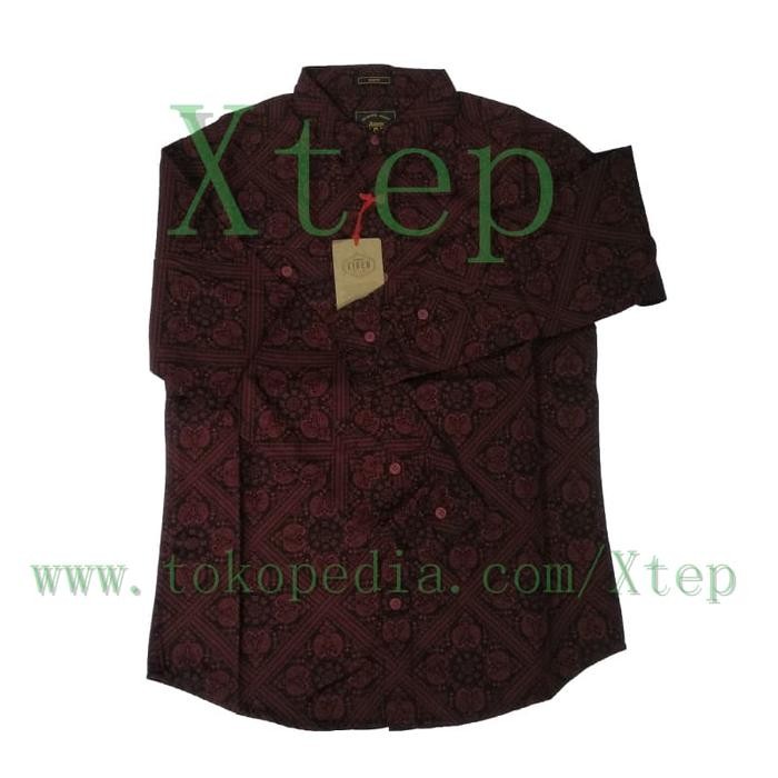 e73c- Baju Kemeja Panjang Batik Eiger H401 Peasley 1989 Red