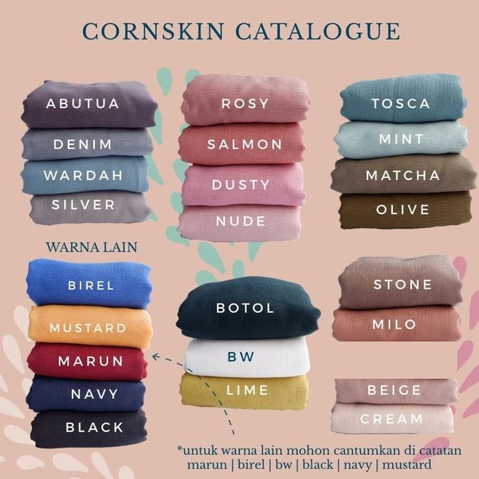 lplw- Hijab Segiempat Umama Corn Skin Lasercut Jilbab Instan Scraf Polos