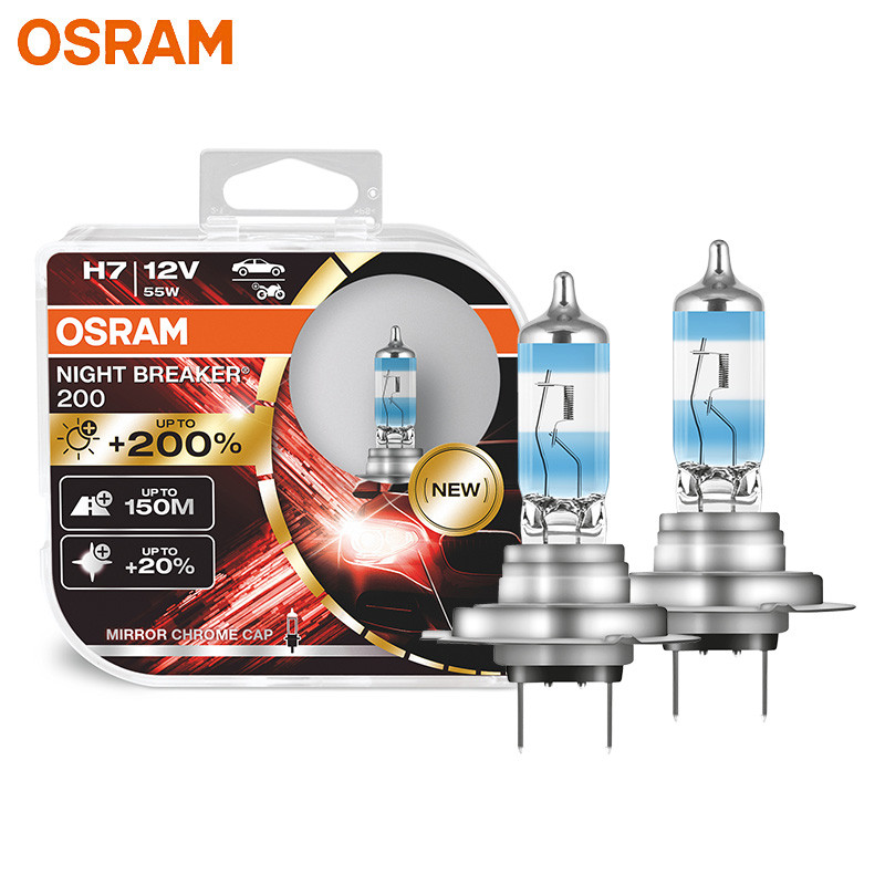OSRAM Night Breaker 200 H7 Car Halogen Headlight +200% More
