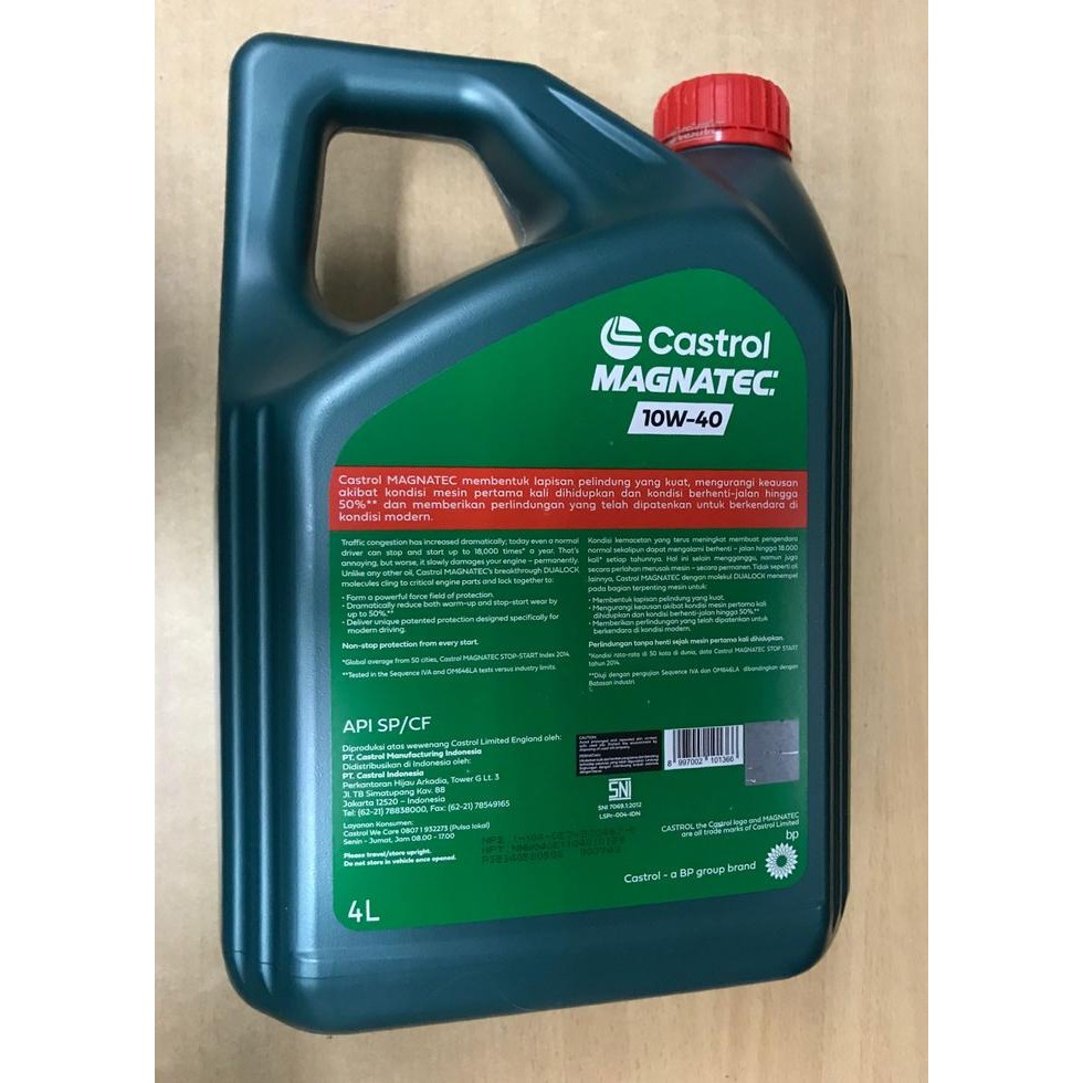 ys7r- Oli Mesin Castrol 10W40 10W-40 Sp/Cf New Bensin-Diesel 4Lt -67567-