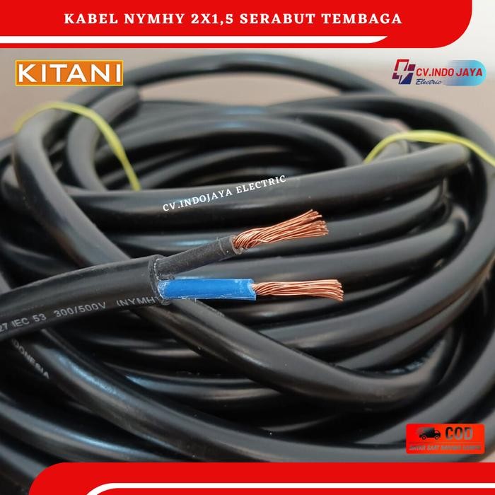 BERKUALITAS Kabel Serabut 2x1,5 Nymhy Kitani Kabel Harga Ecer Kabel listrik Serabut harga per 5