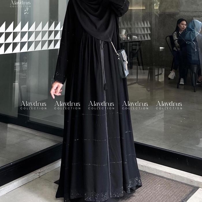 KirimCpT- Abaya Baju Muslimah Bordir Gamis Mata Tempel Maxi Dress Arab Saudi Bordir Zephy Umroh