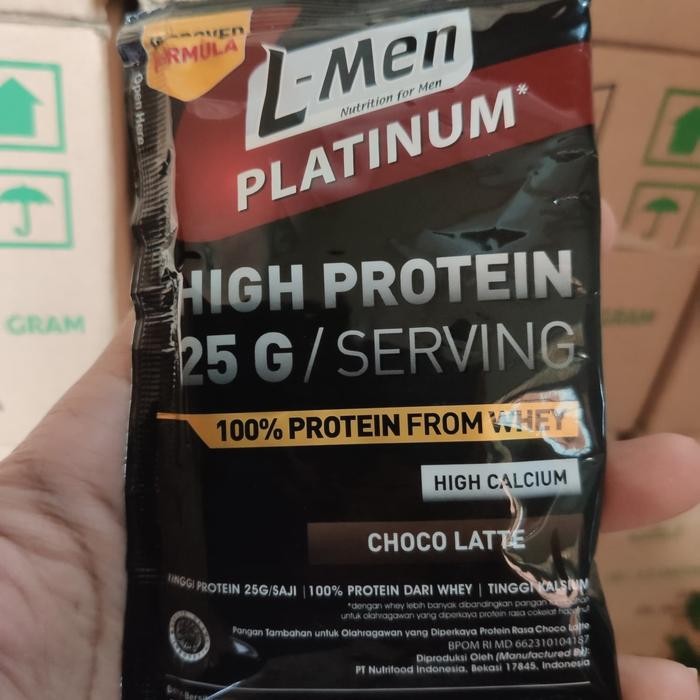eoug- Sachet L-Men Lmen Platinum Whey Isolate Plus Creatine L-Carnitine Bpom
