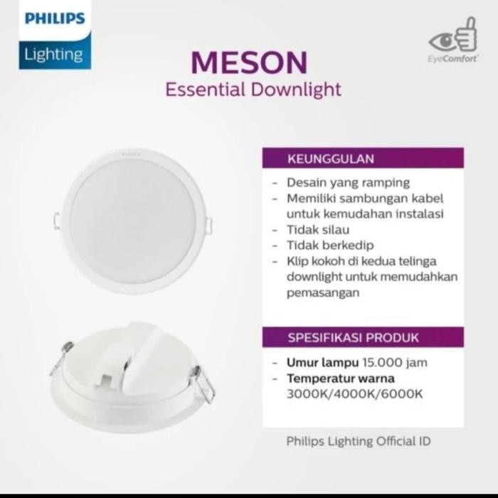 Led Panel Downlight Led Philip Meson Paket 3W 5W 9W 13W 17W 21W 24W