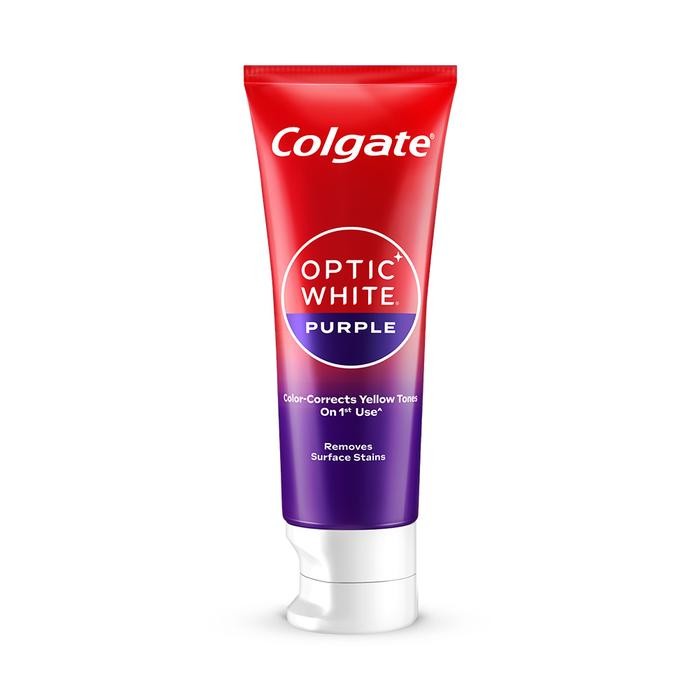 5ops- [Iu X Colgate] Colgate Optic White Purple Toothpaste 100 Gr Triple Pack Isi 3 Free Iu