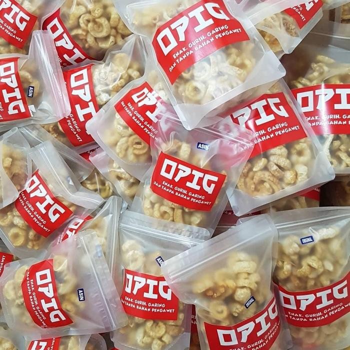 Eat,- Kerupuk Babi/Krubi/Kerupuk Kulit Babi Samcan Opig 250Gr Cemilan Snack Pedas Asin