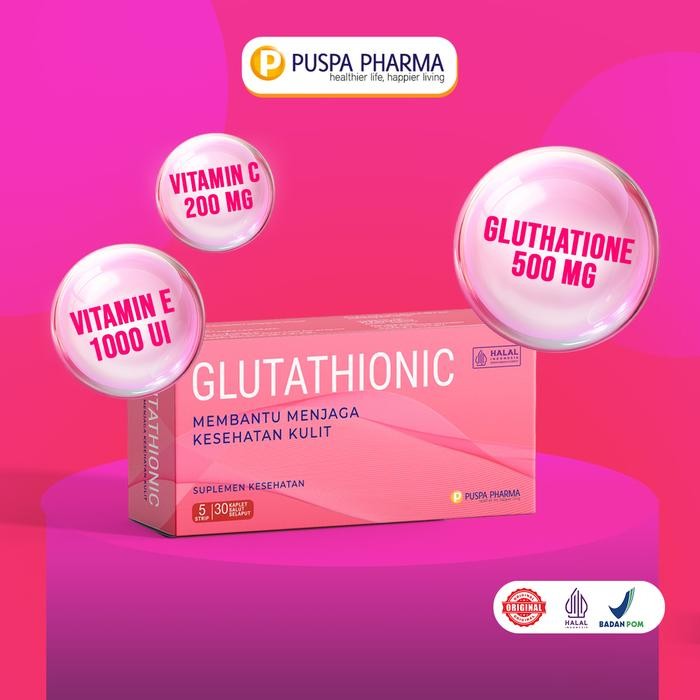 dgsc- Paket Beauty - Glutathione 500Mg - Vit C 200Mg - Vitamin E 400Iu - Mencerahkan &