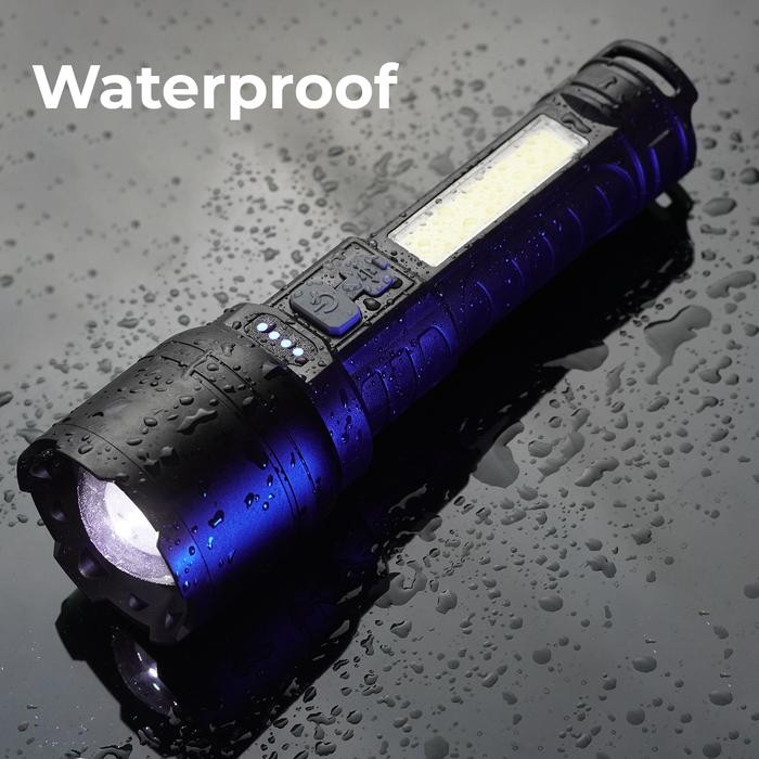 AbadiJY- Suksestech Senter Zoom In Zoom Out Senter Led+Cob 4 Mode Cahaya Senter-T058