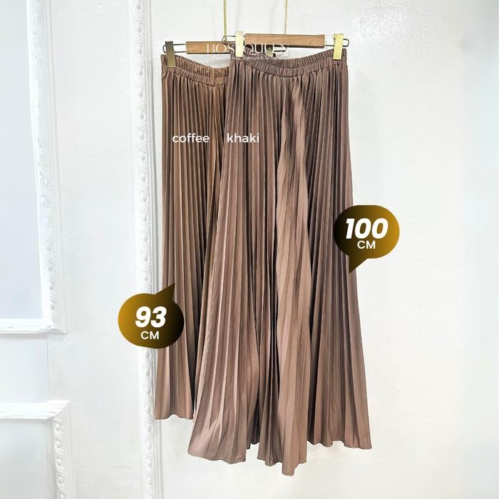 Rok Plisket 100 Cm / Rok Plisket Wanita / Rok Plisket Panjang Dewasa Karet Muslim Bawahan Casual