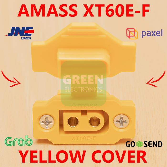 AMASS YELLOW XT60E XT60E-F FEMALE MOUNTABLE HIGH POWER CONNECTOR PLUG SOCKET KONEKTOR TANAM DRONE EV