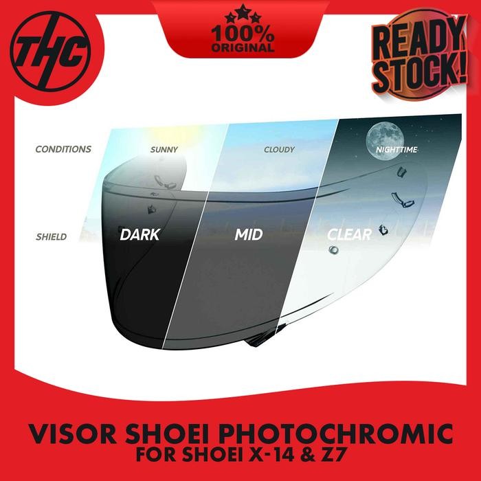 VISOR SHOEI PHOTOCROMIC ORIGINAL ACCESSORIES HELM X14 & Z7