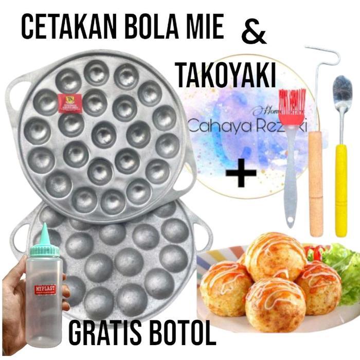Paket Hemat Cetakan Telur Takoyaki Lubang 22 Ts Aluminium / Cetakan Telur Puyuh Bola - Bola Mie Free
