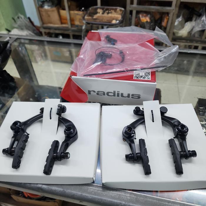 Baru Rem U-Brake Bmx Silang Cstar Radius 934 Set Depan Belakang V-Brake Silang Bmx