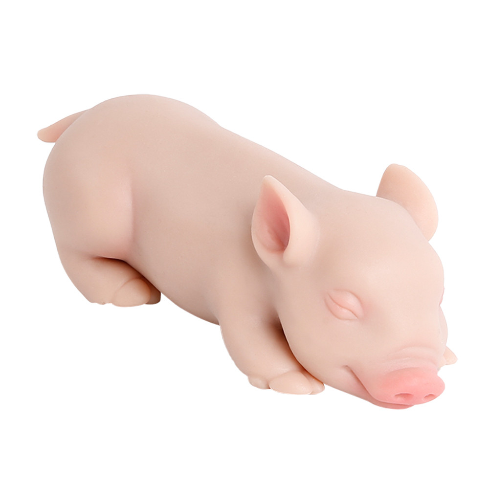 IVITA 14CM 100% Silicone Reborn Sleeping Pig Doll Soft Silicone Realistic Art Mini Piglet Toys for