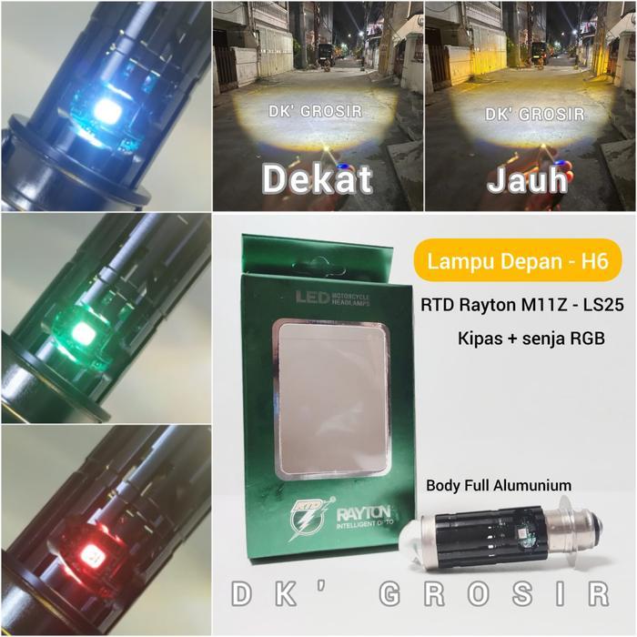 Rtd M11Z & M11Ls - Lampu Utama H6 Rtd Rayton Plus Senja Rgb Jauh Dekat D3 Putih Kuning M11Z Ls10