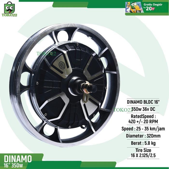 Dinamo bldc 16inch 36v350w ring 16" sepeda listrik motor bldc