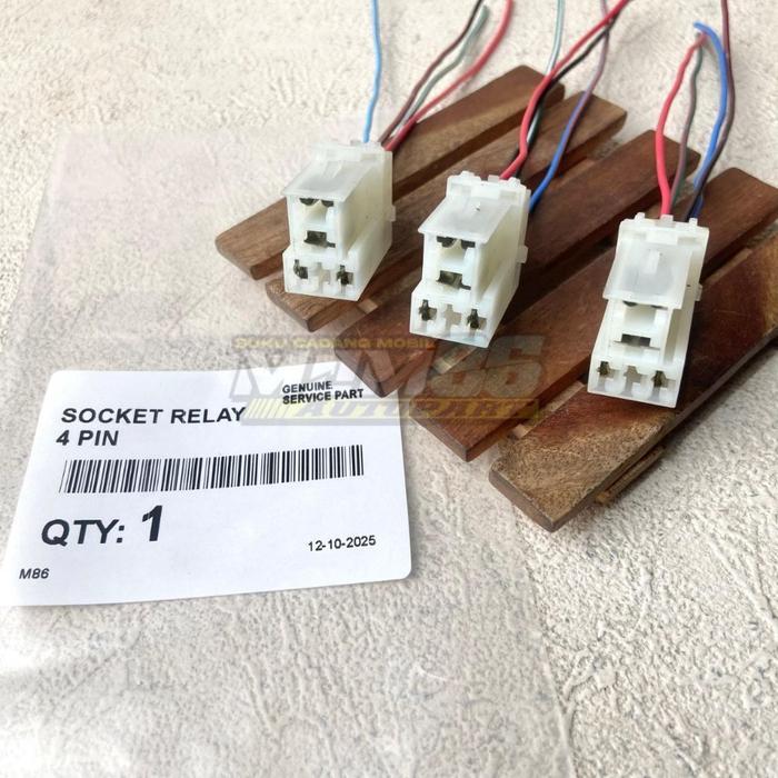 Soket Relay 4 Pin Kaki 4 Kabel+Socket Relay Denso Omron Mitsuba Dll Berkualitas