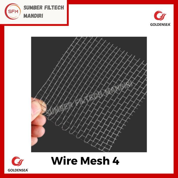 Goldensea Wire Mesh Saringan SS 304 #4 x Tebal 0.7 mm Stainless Steel - Mesh 4, 1 Meter