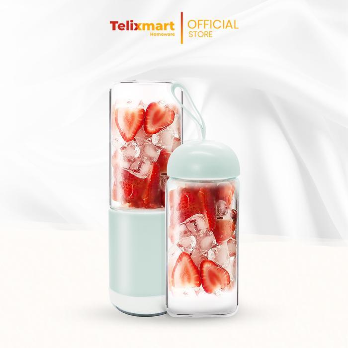 Mitochiba Kitchen - USB blender portabel mini juicer portable dengan gelas kaca 4 mata pisau 350ml