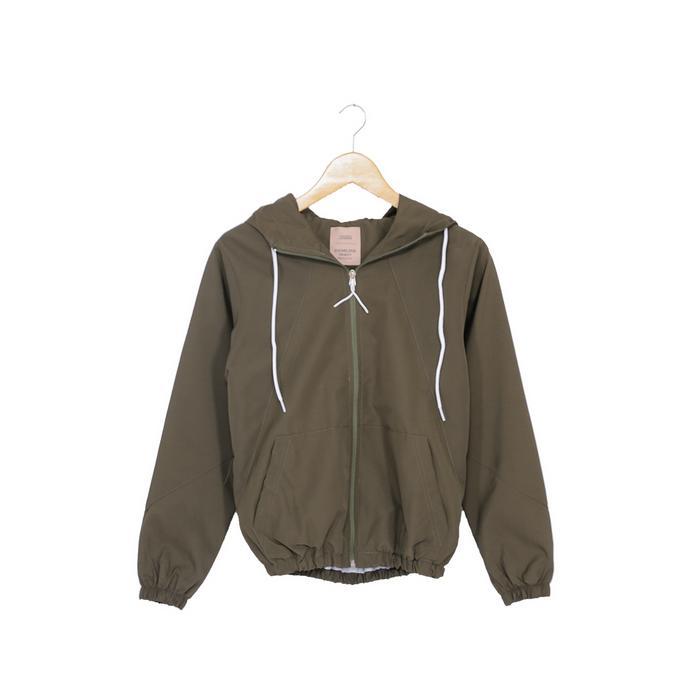 Aima Jaket Parasut Hoodie by Hemline Project - Army - M (Fit S-M)