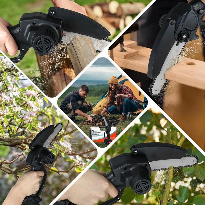 Diskon New Chainsaw Mini 6 Inch Chainsaw Chain Saw Cordless 1 Baterai /2 Baterai Chainsaw Cordless