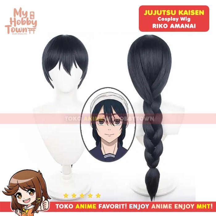 W Rambut Palsu Cosplay Anime Jujutsu Kaisen Riko Amanai