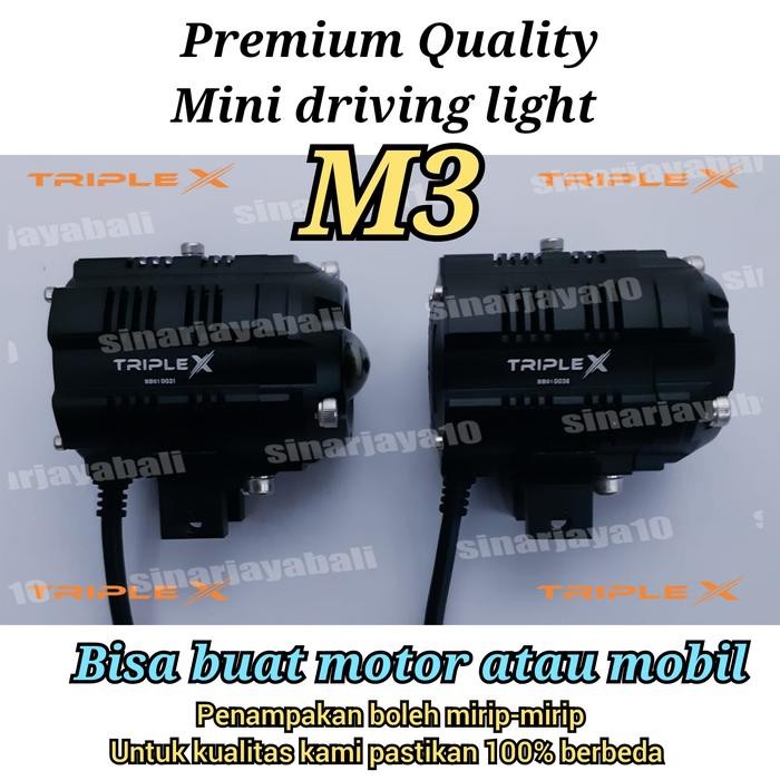 Led Tembak Mini Kecil Lampu Sorot Mobil Motor Triple X M3 M 3 Tambahan
