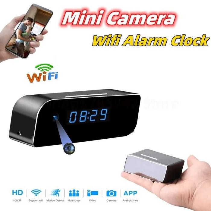 1080P HD Mini Camera Wifi Clock Alarm IP Webcam Remote Monitor