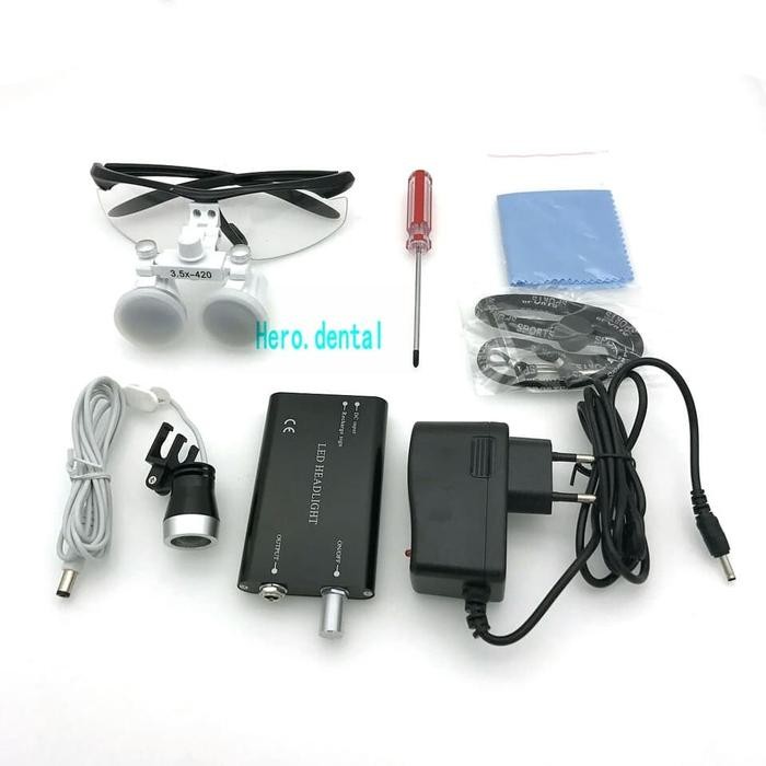 

NEW PRODUK DENTAL LOUPE/DENTAL LUP KACA PEMBESAR/ DENTAL LOUPH 3.5420MM LED BLACK WARUNG ARA67