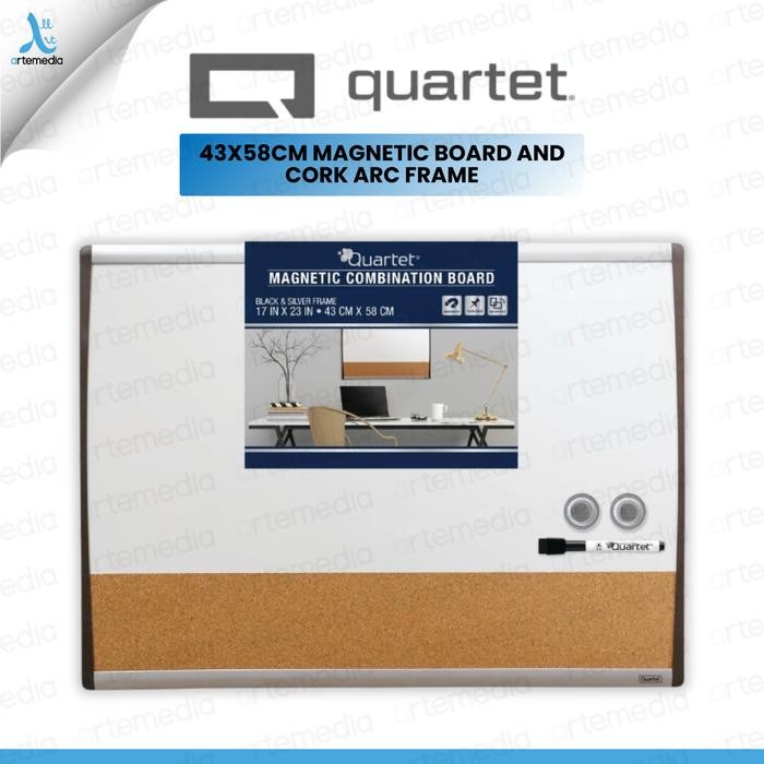 

Quartet Magnetic & Cork Board 4358cm Arc Frame Combination Whiteboard Papan Tulis Kombinasi Magnet &