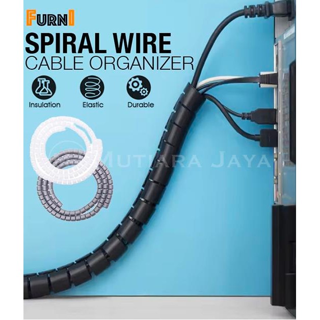 

FURNI Selang Kabel Spiral Ties Fleksible Wire Tube Komputer Organizer