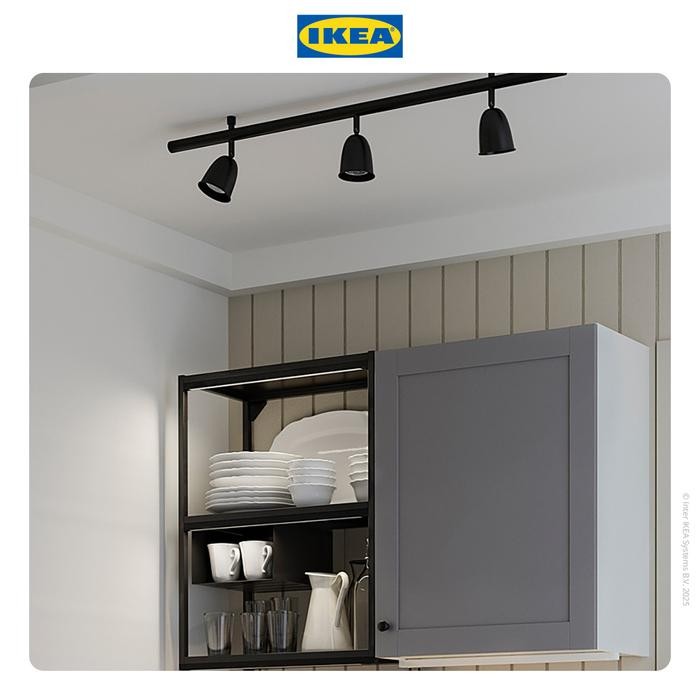 IKEA SKURUP Lampu Gantung Trek Plafon dengan 3 Tempat Lampu Bohlam masih ready