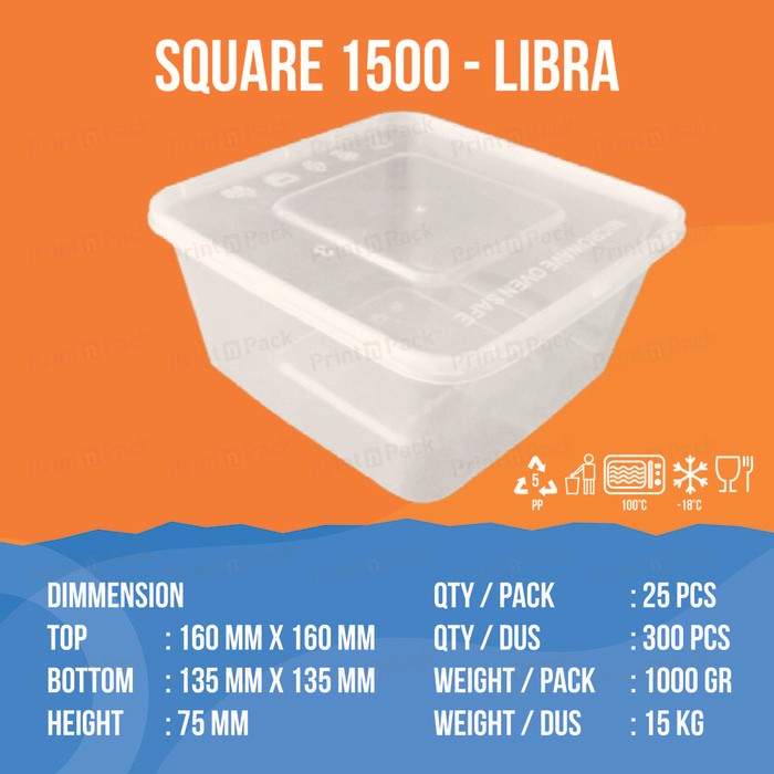 

(PER DUS) THINWALL SQUARE 1500 ML