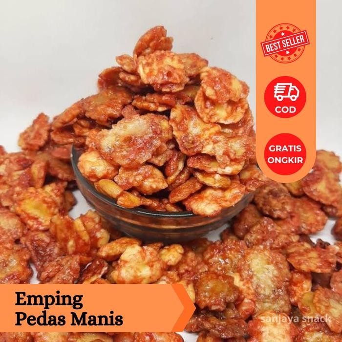 

New Emping Melinjo Pedas Manis 1 kg Alami Rendah gula Food Snack Keripik Kering kripik Cemilan