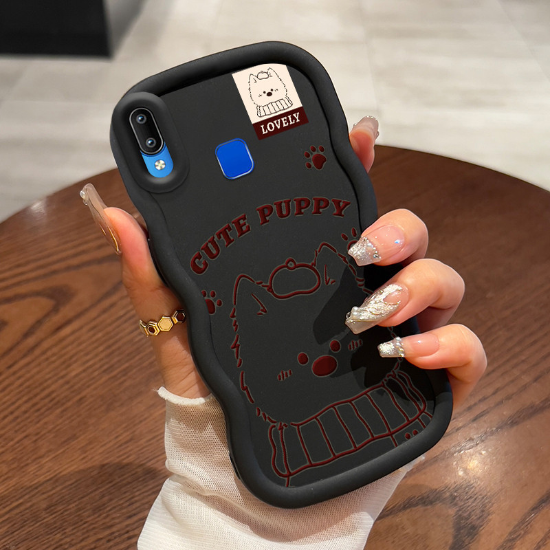 Casing HP Untuk VIVO Y91 Y91i Y93 Y95 Case Anjing kecil berbulu tepi gelombang Kesing Cesing lunak S